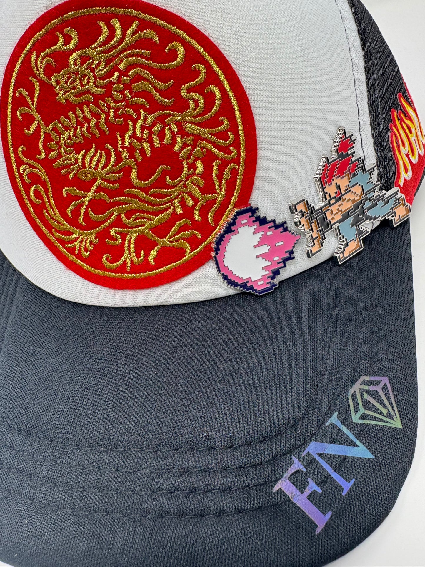 FN1 Dragon style w/ Akuma Street Fighter pin trucker hat