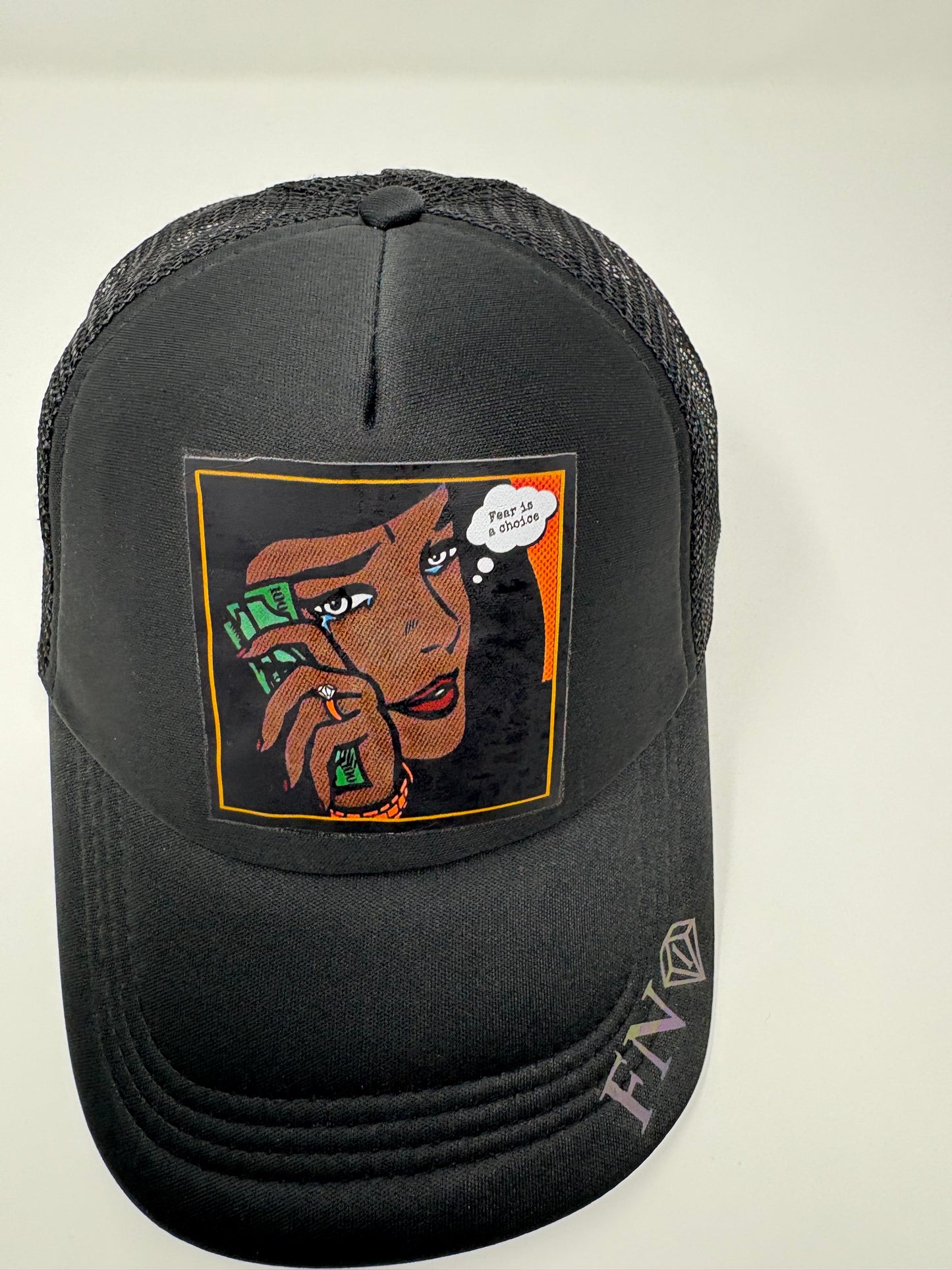 “Fear is a choice” trucker (blk)