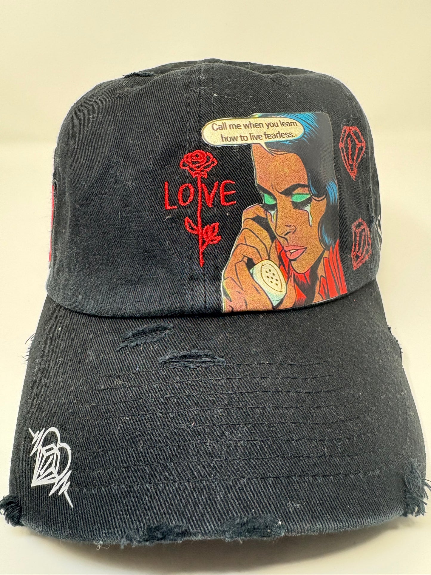 “Call me when…” love edition ( black/ red distressed)