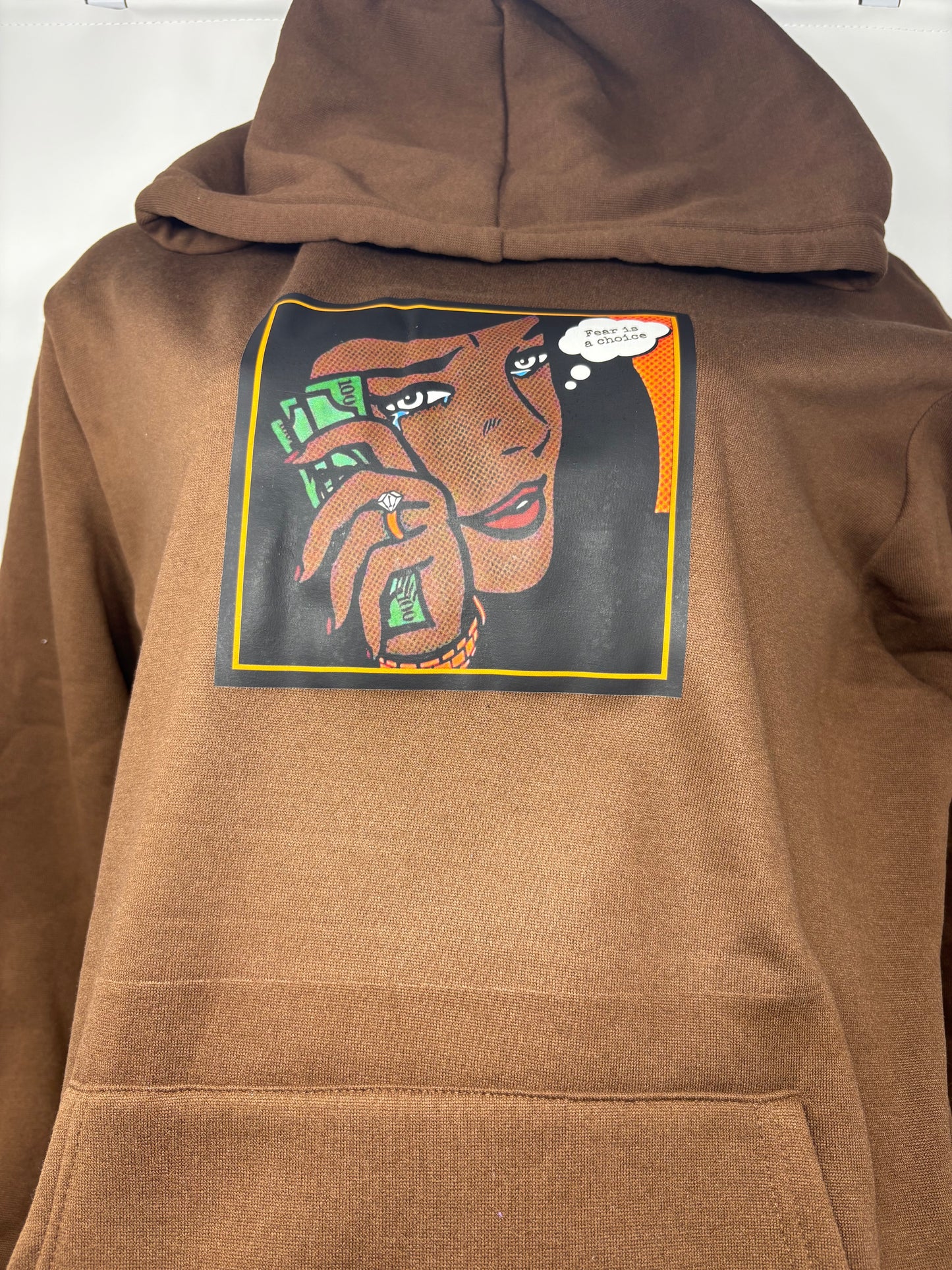 Fear is a choice hoodie (brown)