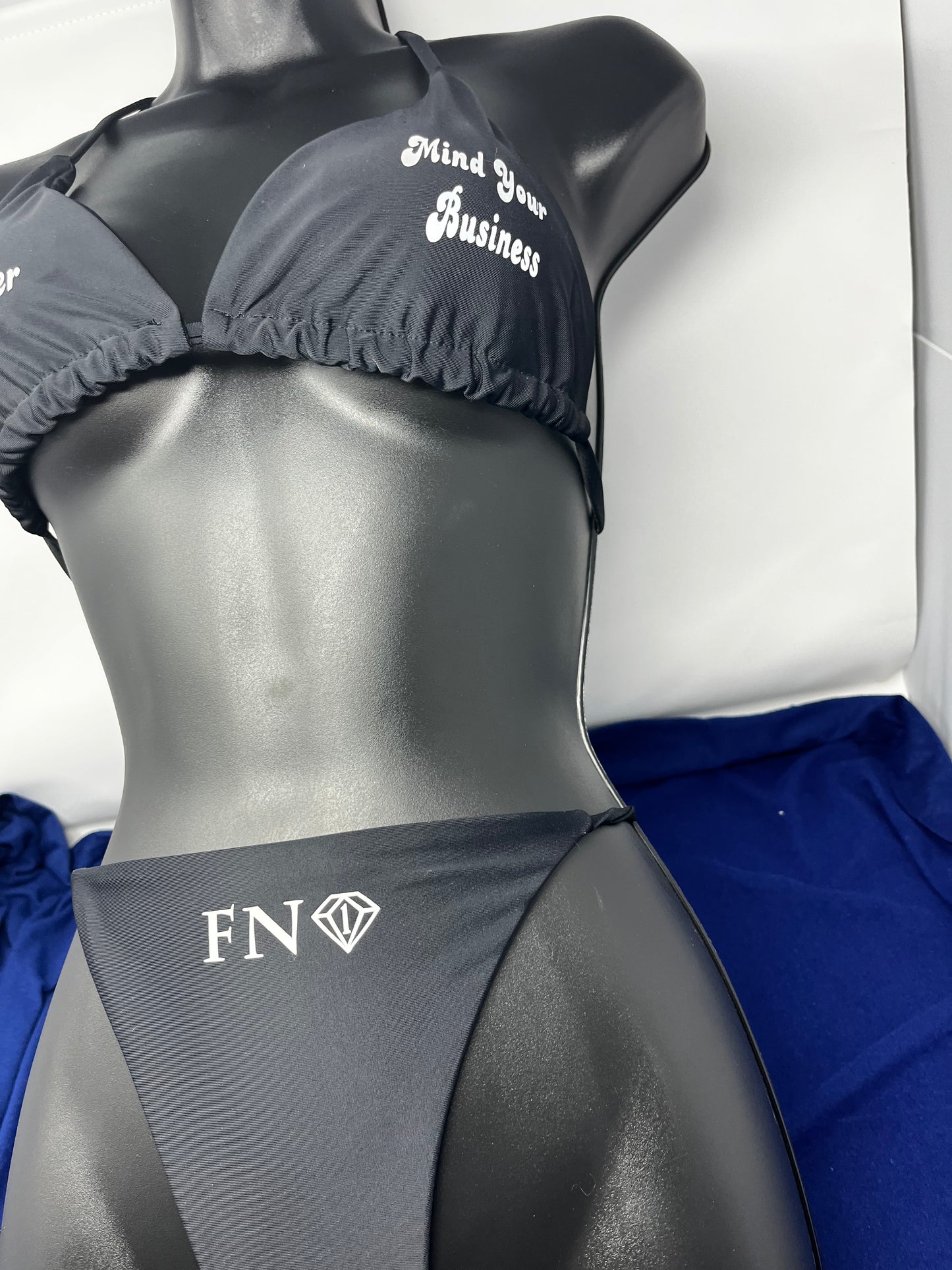 Eat good, drink water & M.Y.B bikini set ( black )