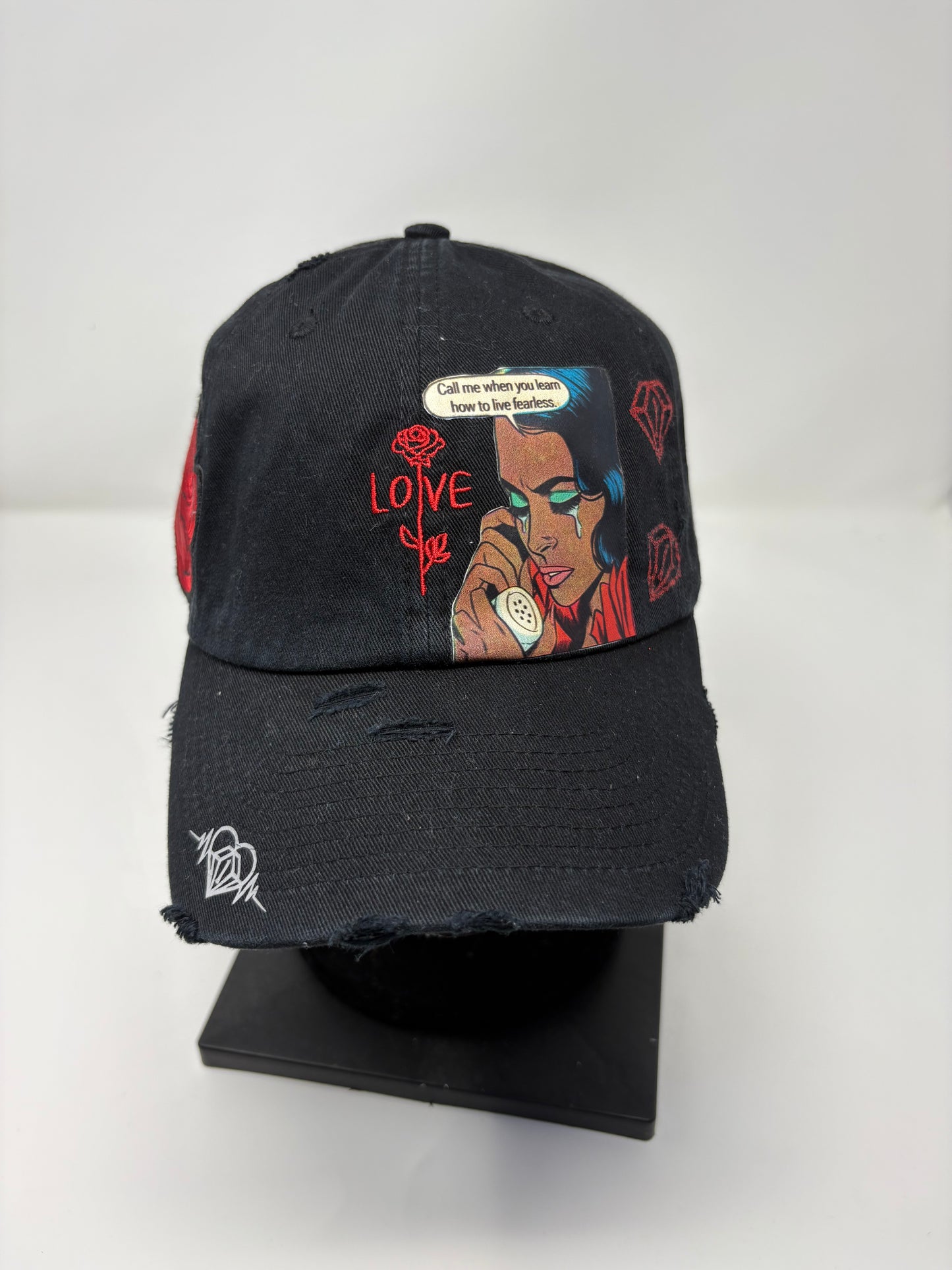 “Call me when…” love edition ( black/ red distressed)