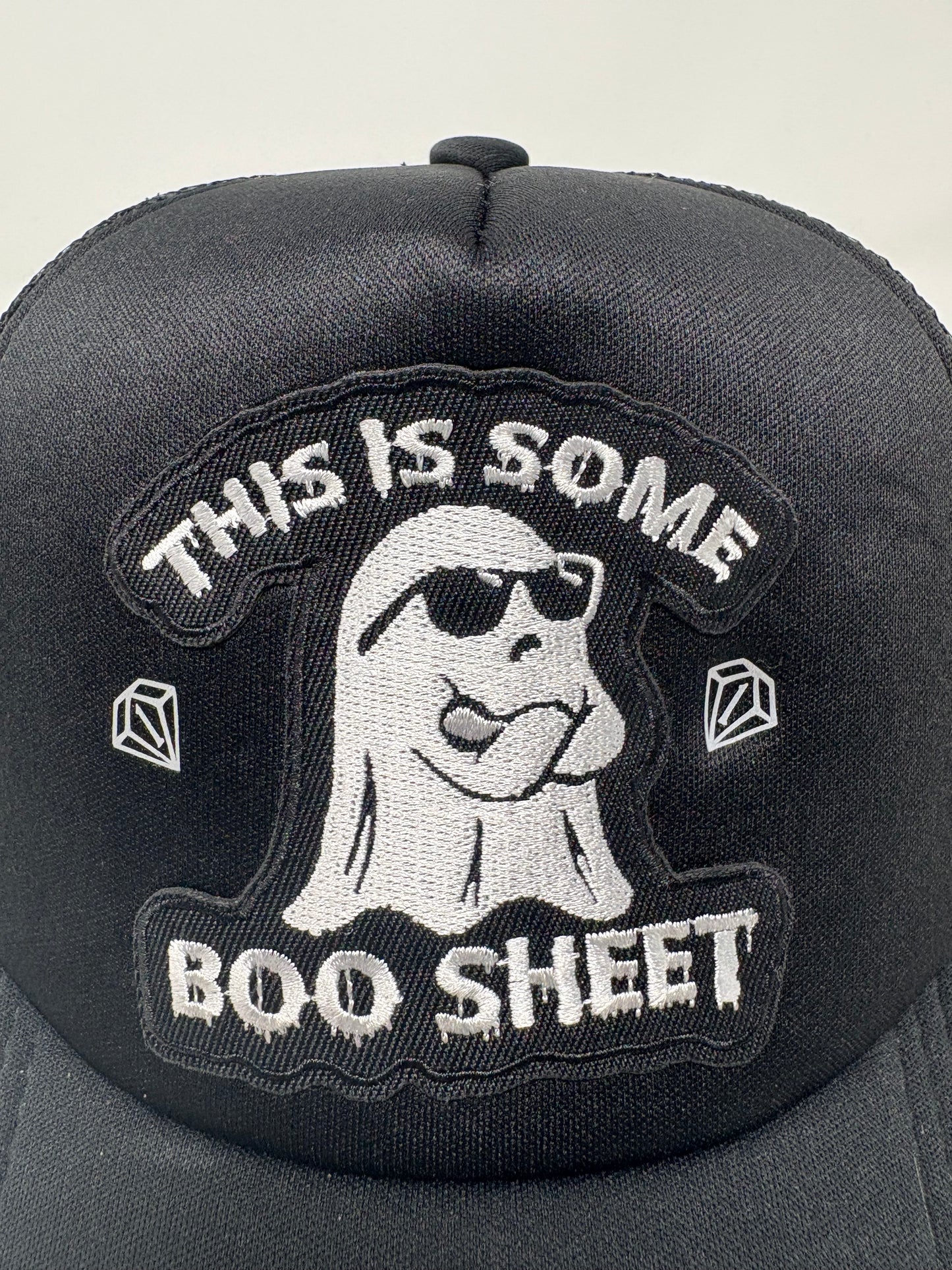 Boo sheet trucker hat