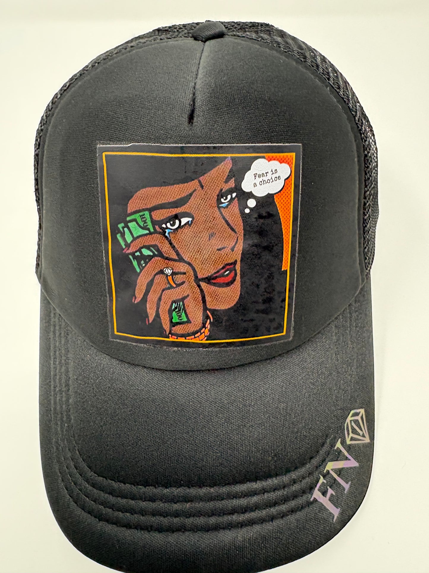 “Fear is a choice” trucker (blk)