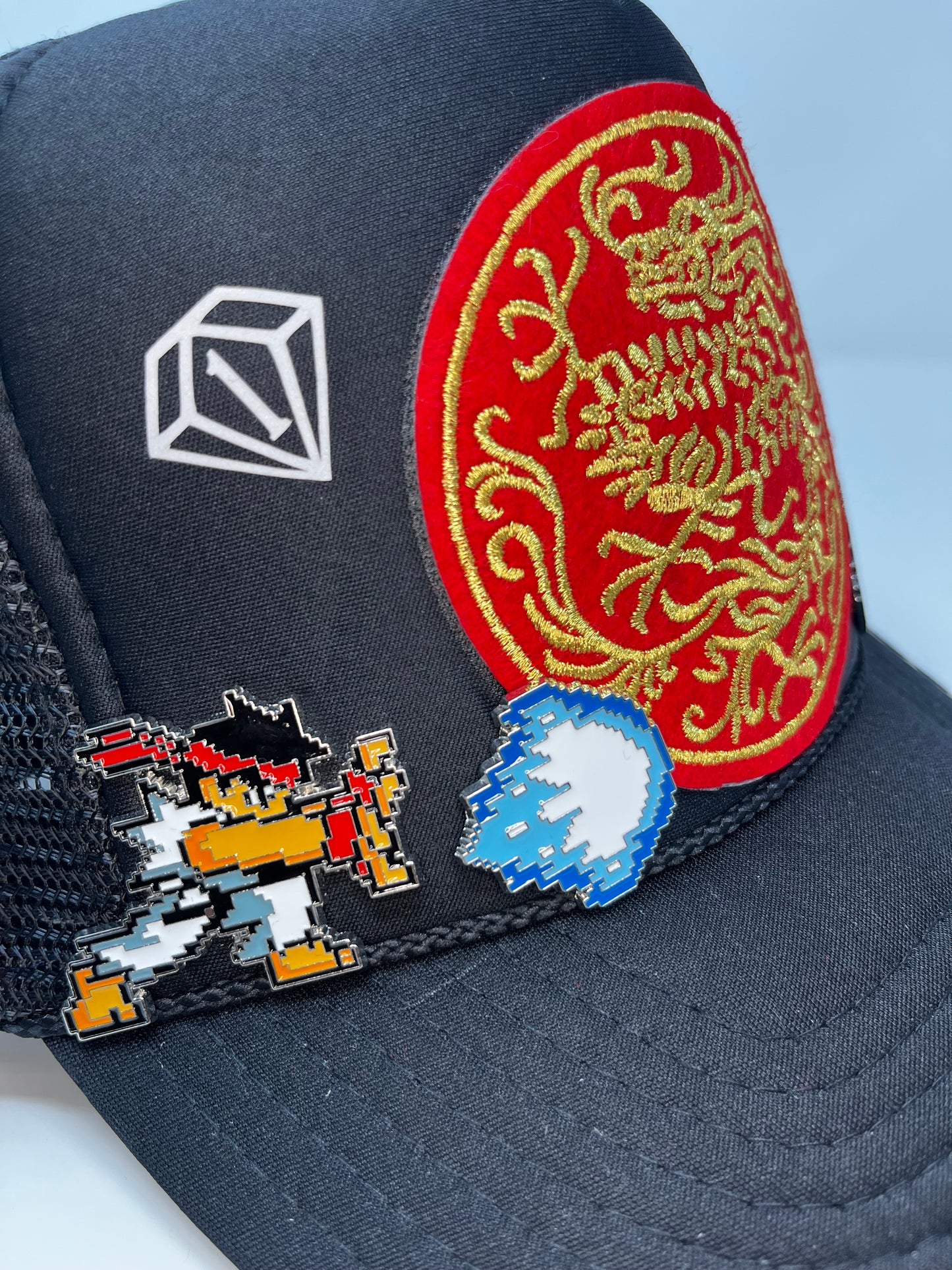 Ryu vs Akuma dragon style trucker hat