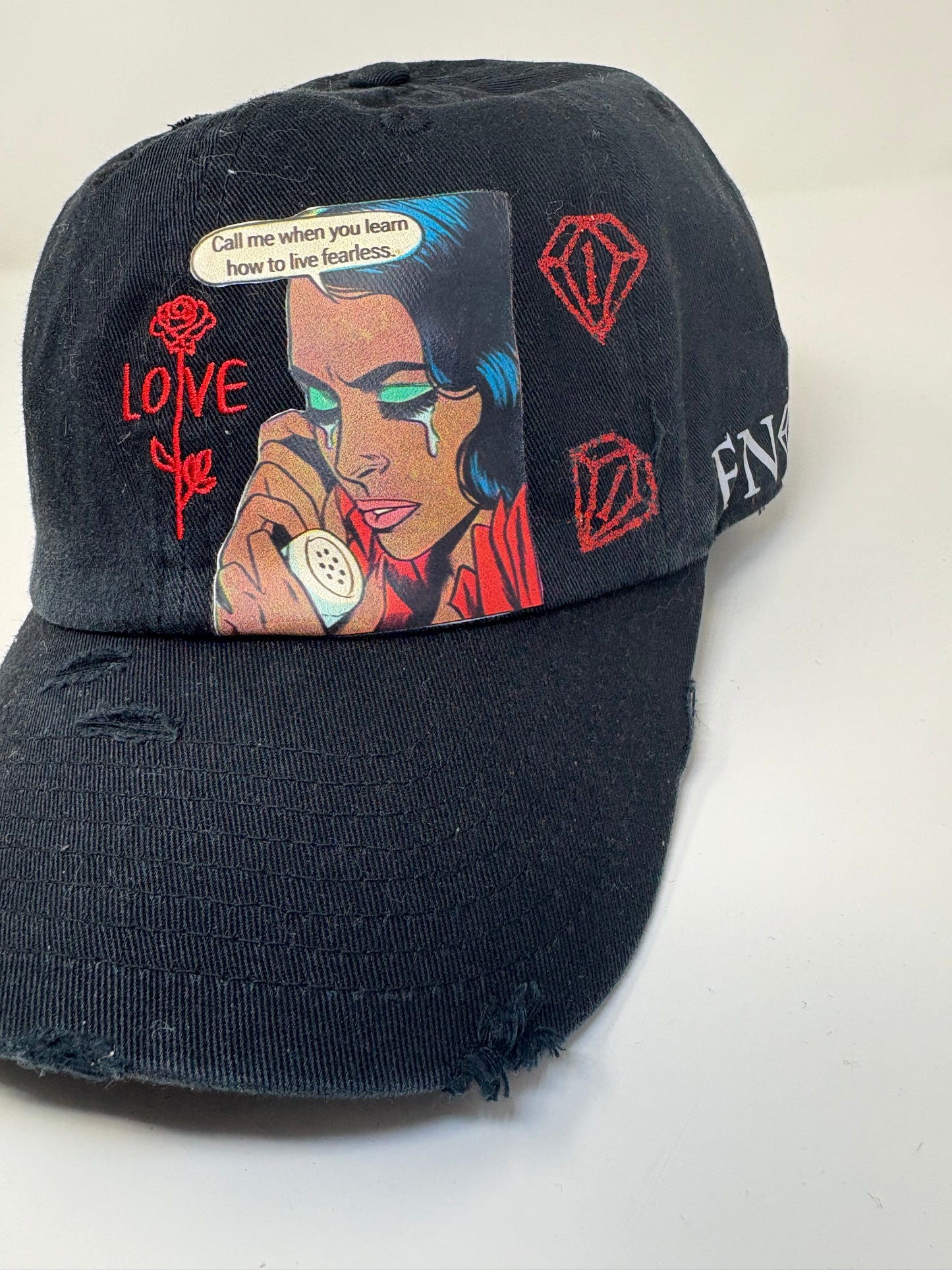“Call me when…” love edition ( black/ red distressed)