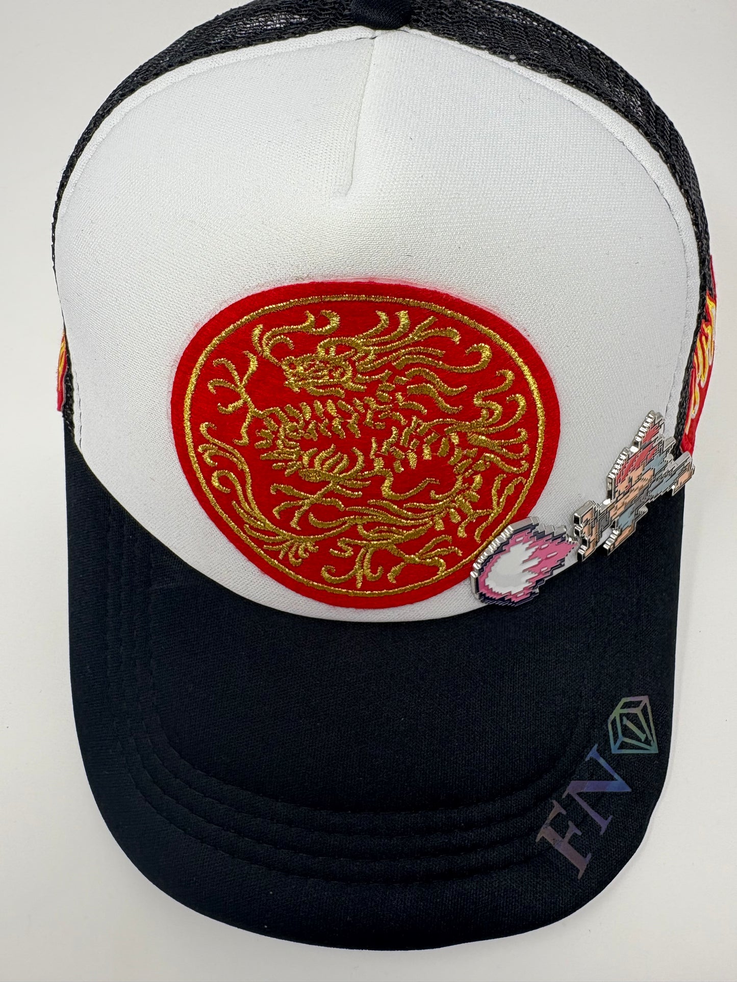 FN1 Dragon style w/ Akuma Street Fighter pin trucker hat