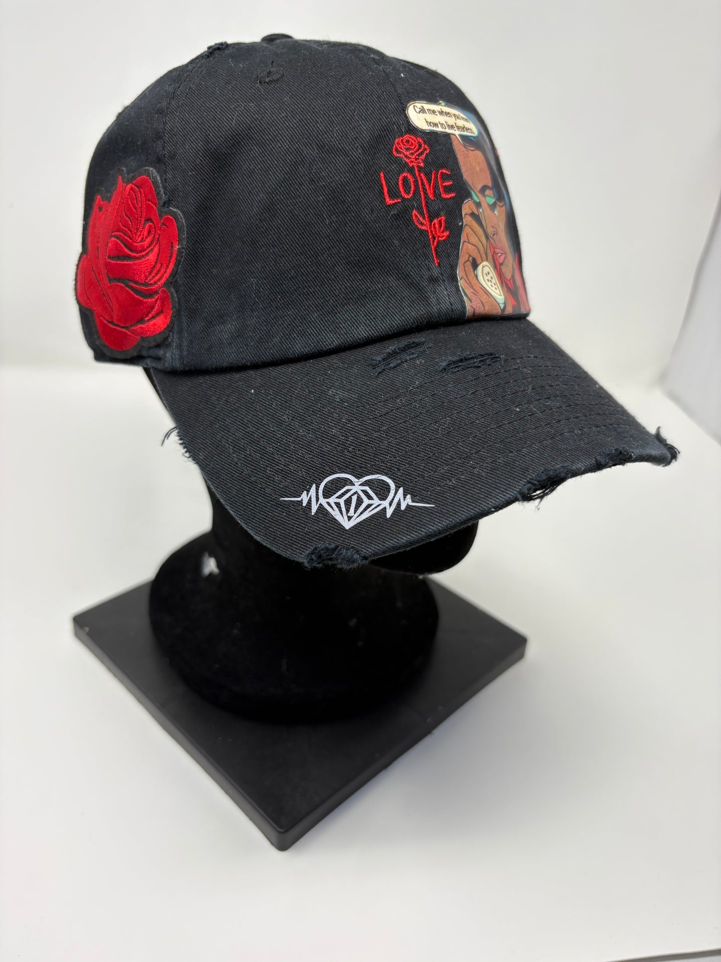 “Call me when…” love edition ( black/ red distressed)