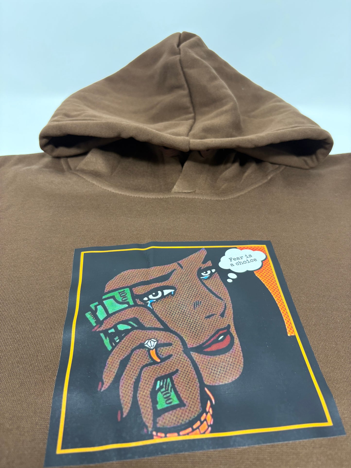 Fear is a choice hoodie (brown)