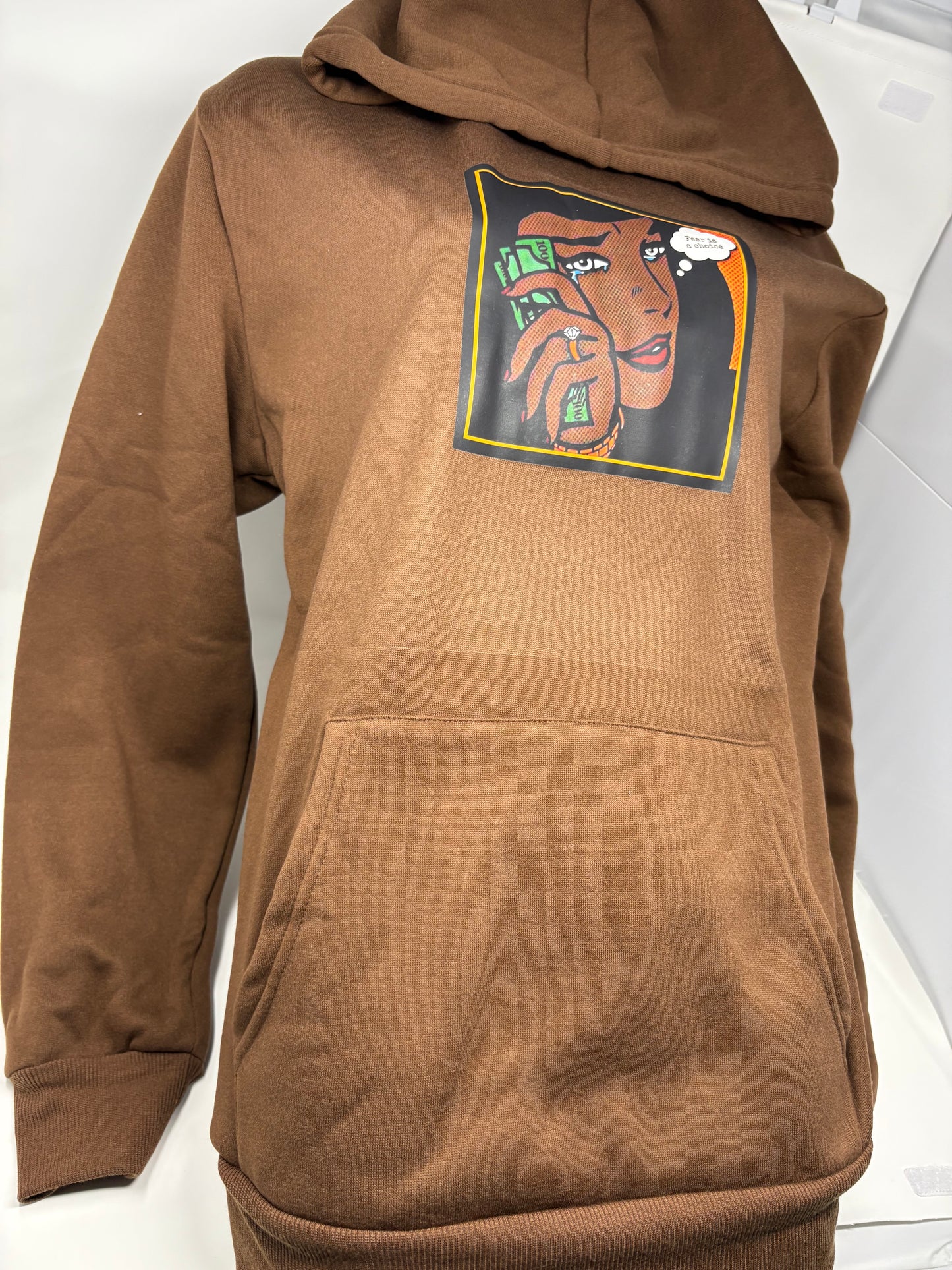 Fear is a choice hoodie (brown)