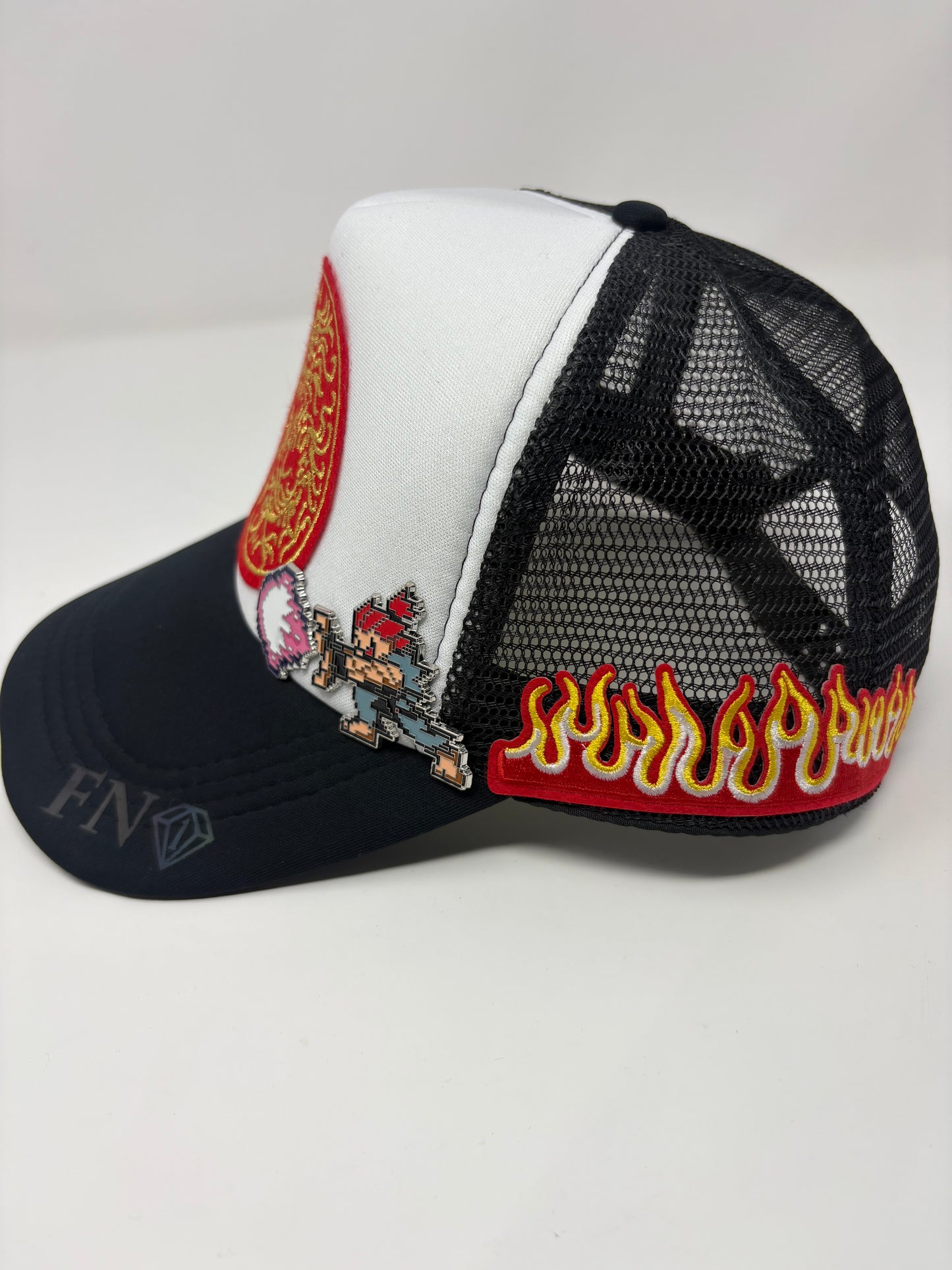 FN1 Dragon style w/ Akuma Street Fighter pin trucker hat