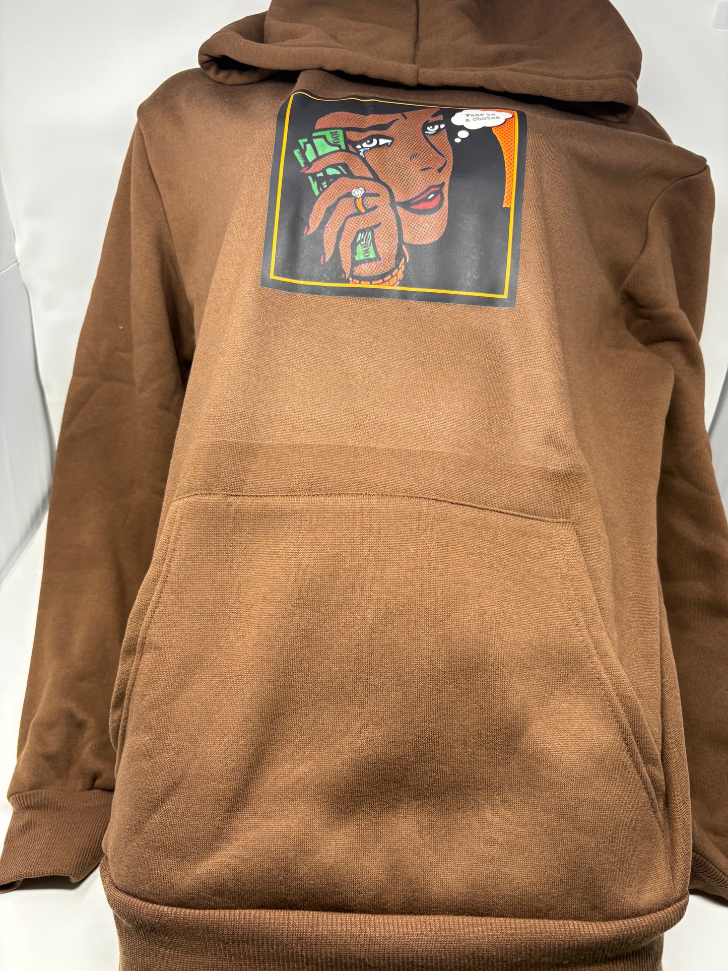 Fear is a choice hoodie (brown)