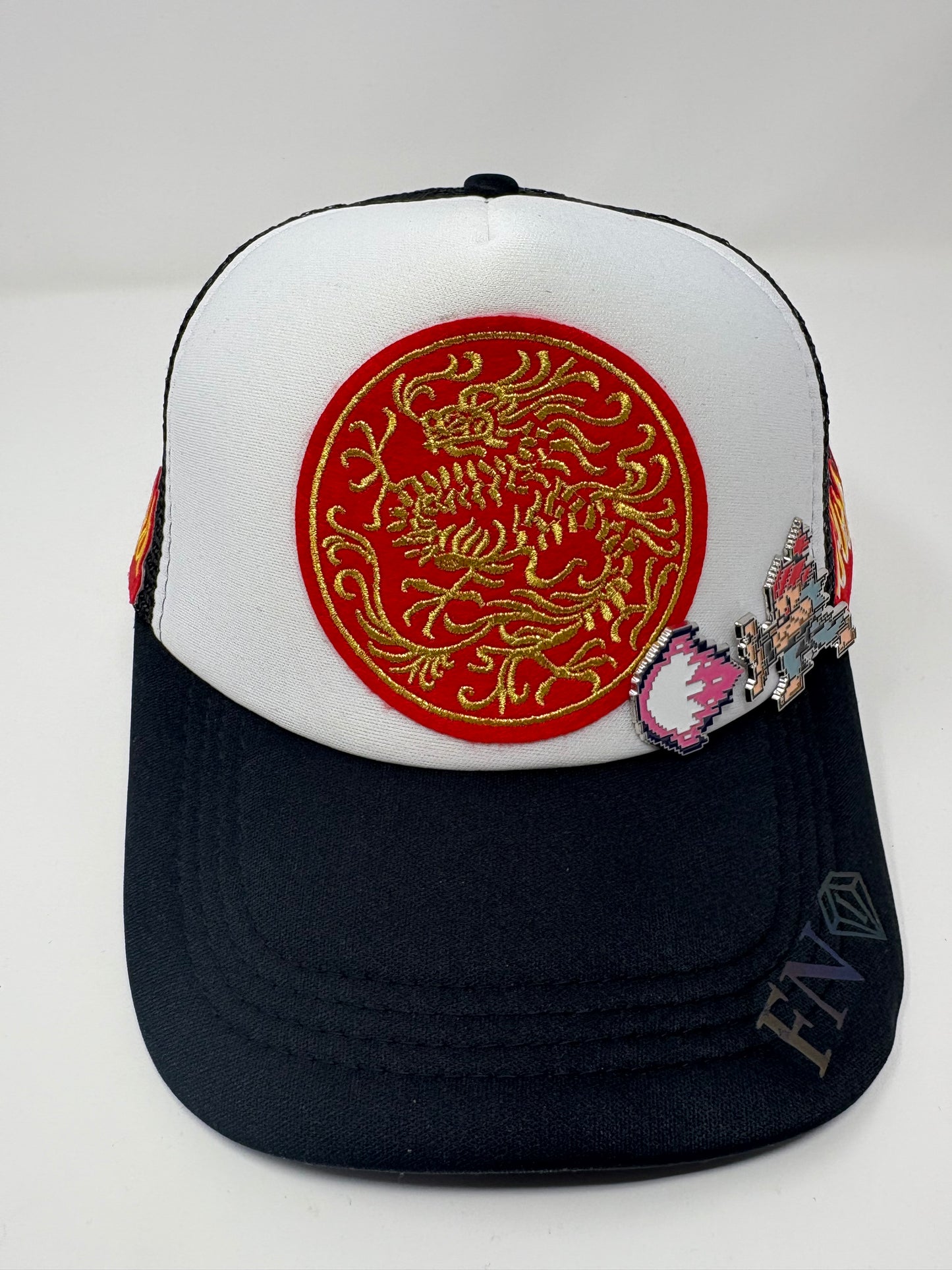 FN1 Dragon style w/ Akuma Street Fighter pin trucker hat