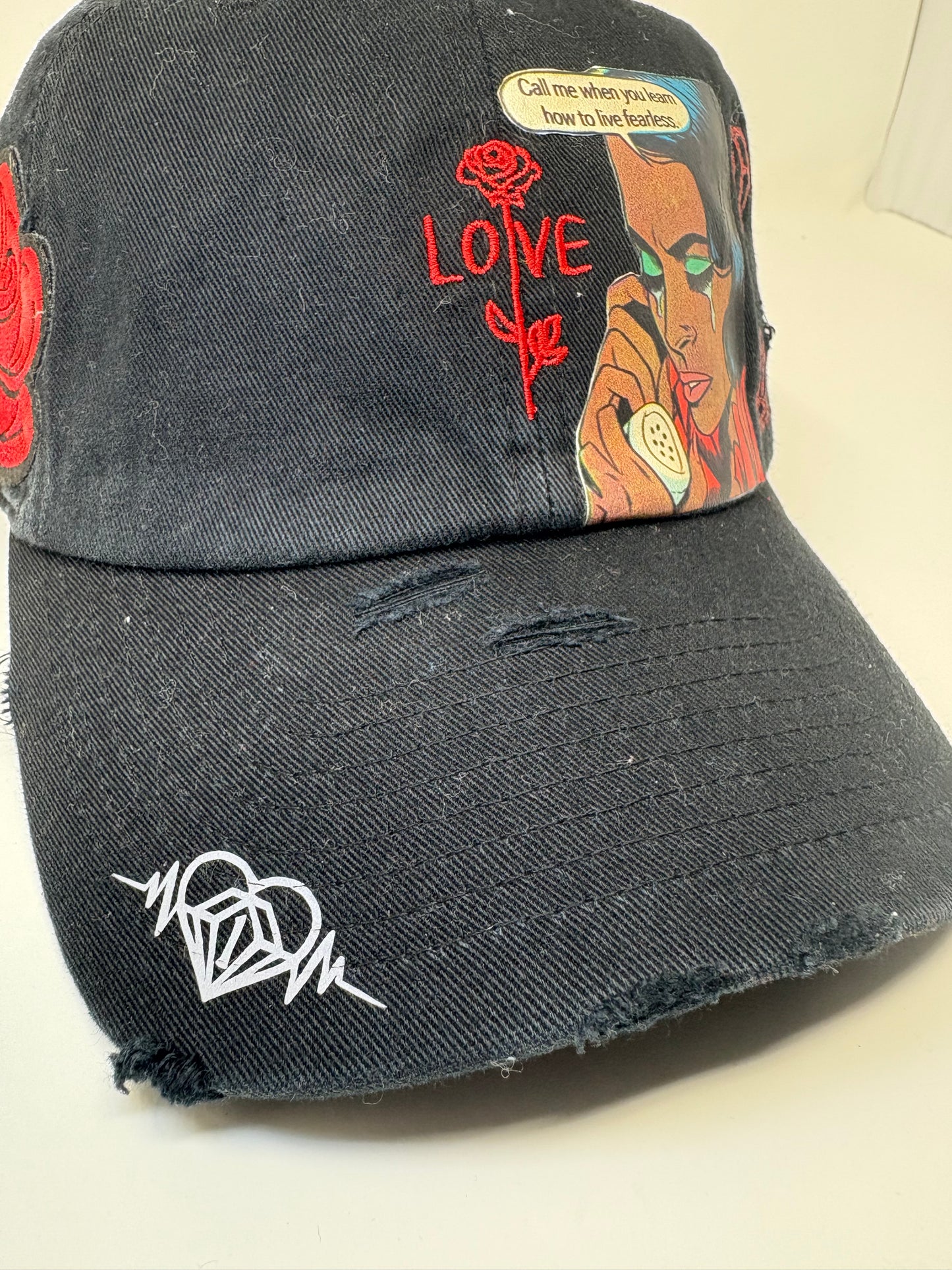“Call me when…” love edition ( black/ red distressed)
