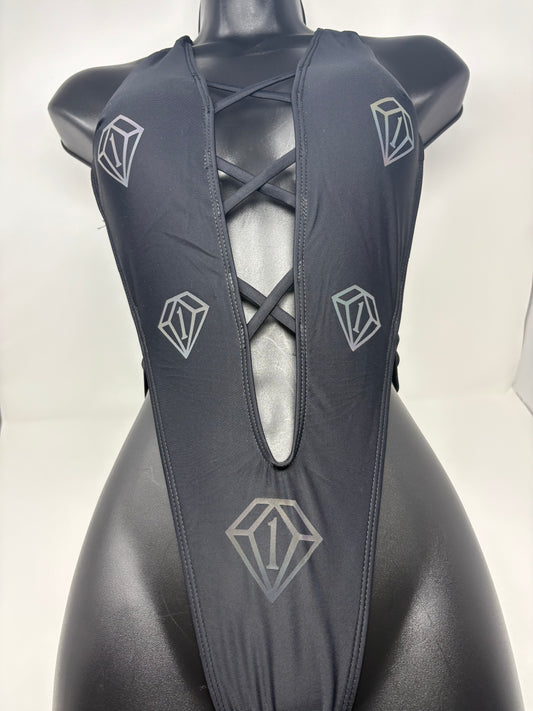 “Swimming in diamonds” (Iridescent Diamond) One-Piece Swimsuit