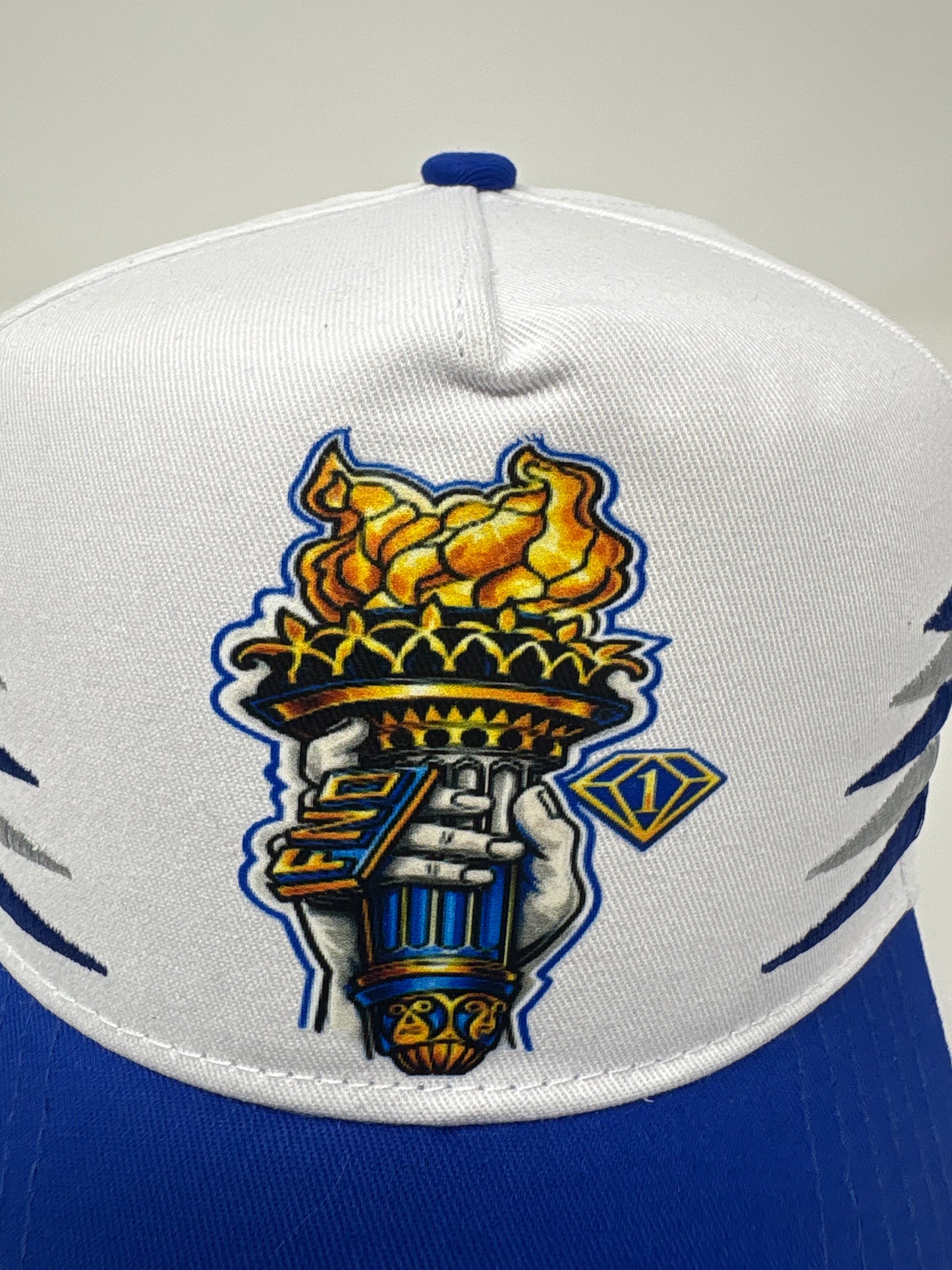 FN1 Liberty Snapback – Royal Blue & White Torch Edition