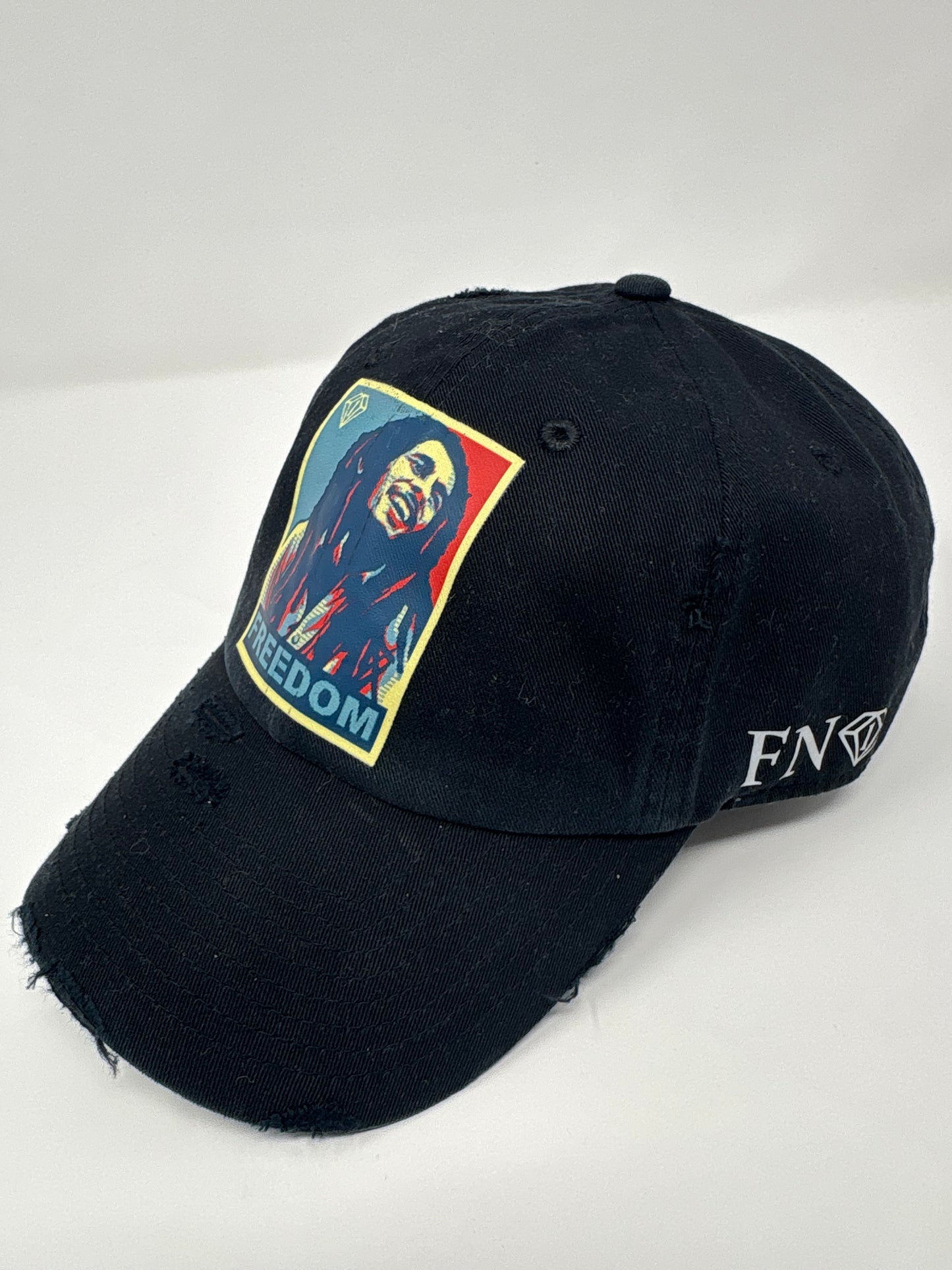 “Free & Fearless” distressed dad hat (BLK)