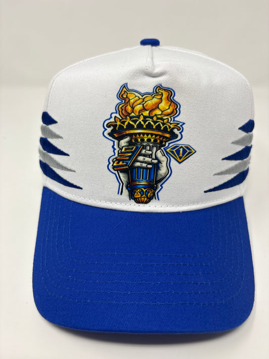 FN1 Liberty Snapback – Royal Blue & White Torch Edition