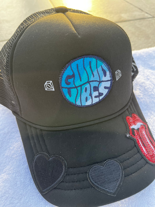 Good vibes SnapBack hat (black)