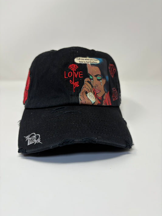 “Call me when…” love edition ( black/ red distressed)