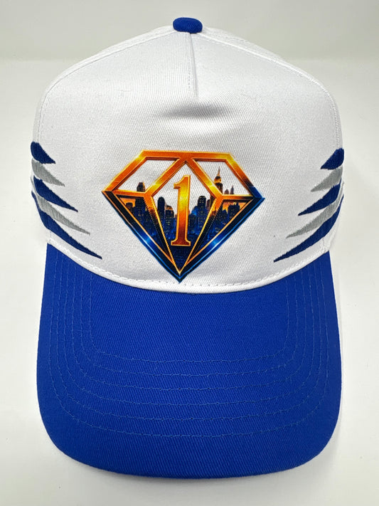 Fearless City Snapback – Royal Blue & White Diamond Edition