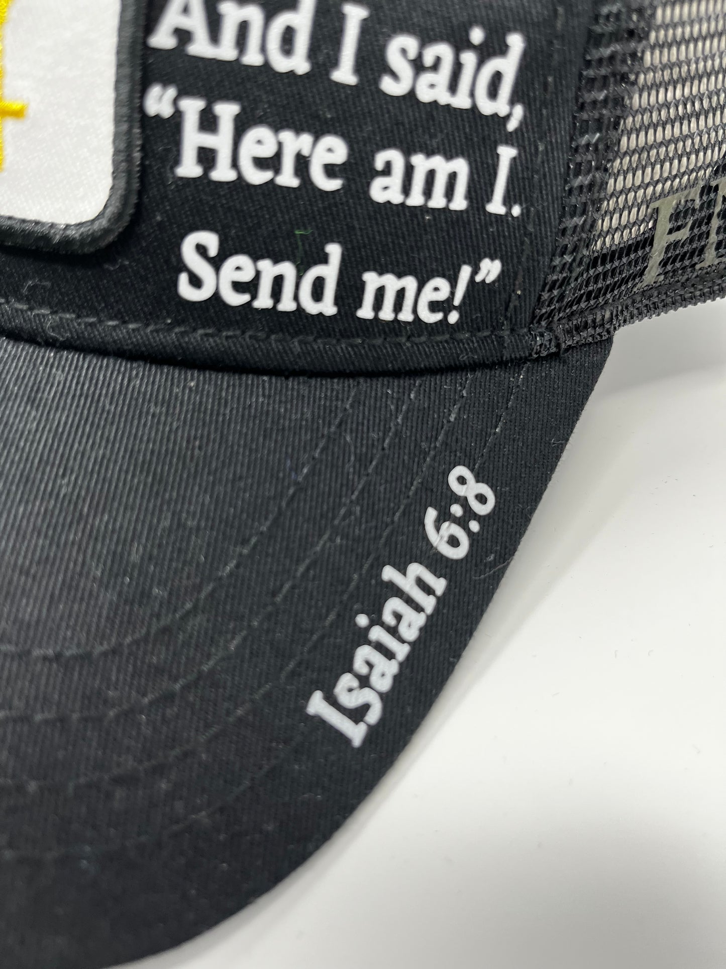 FN1 Verses trucker hat (Isaiah 6:8)