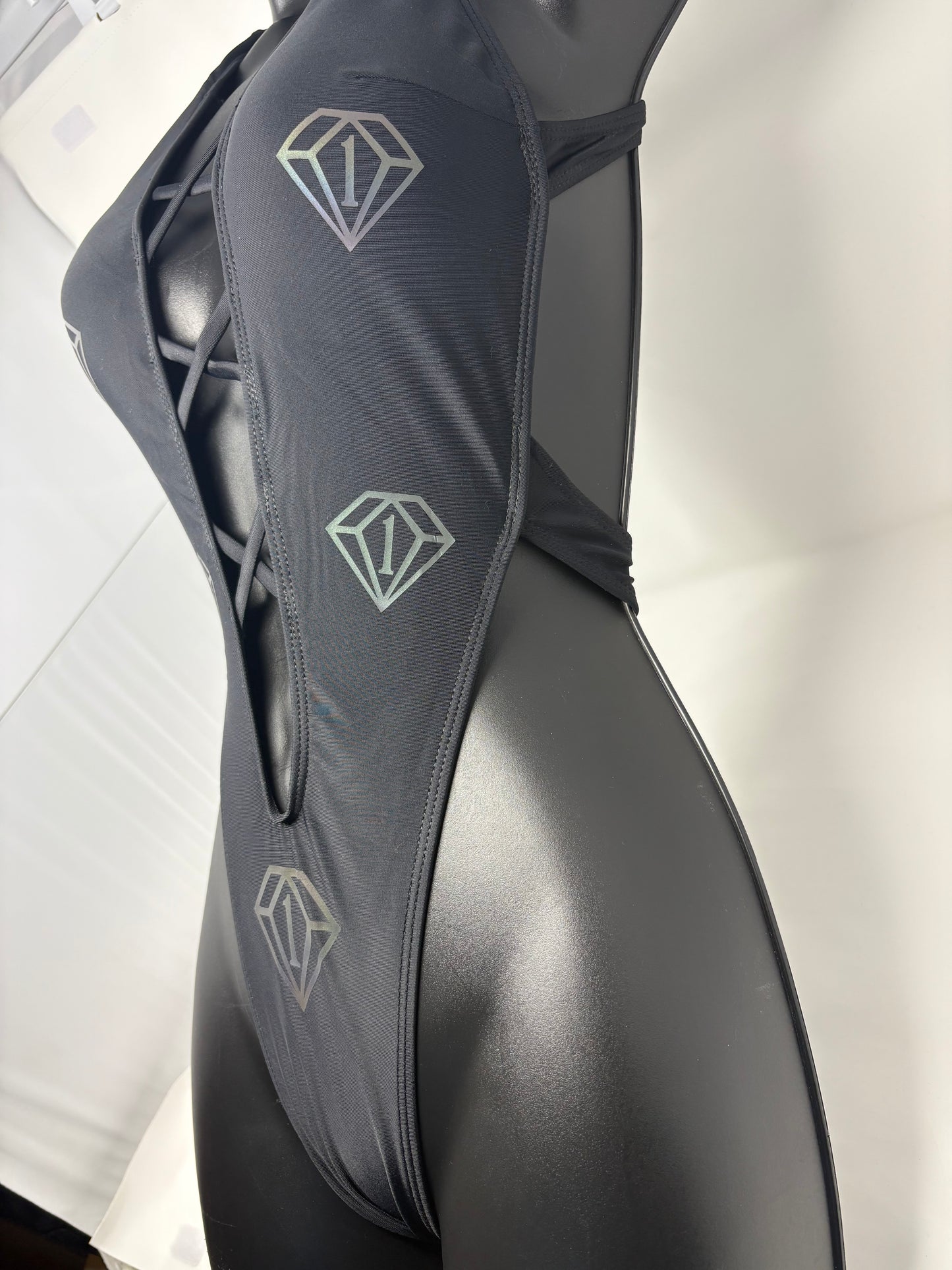“Swimming in diamonds” (Iridescent Diamond) One-Piece Swimsuit