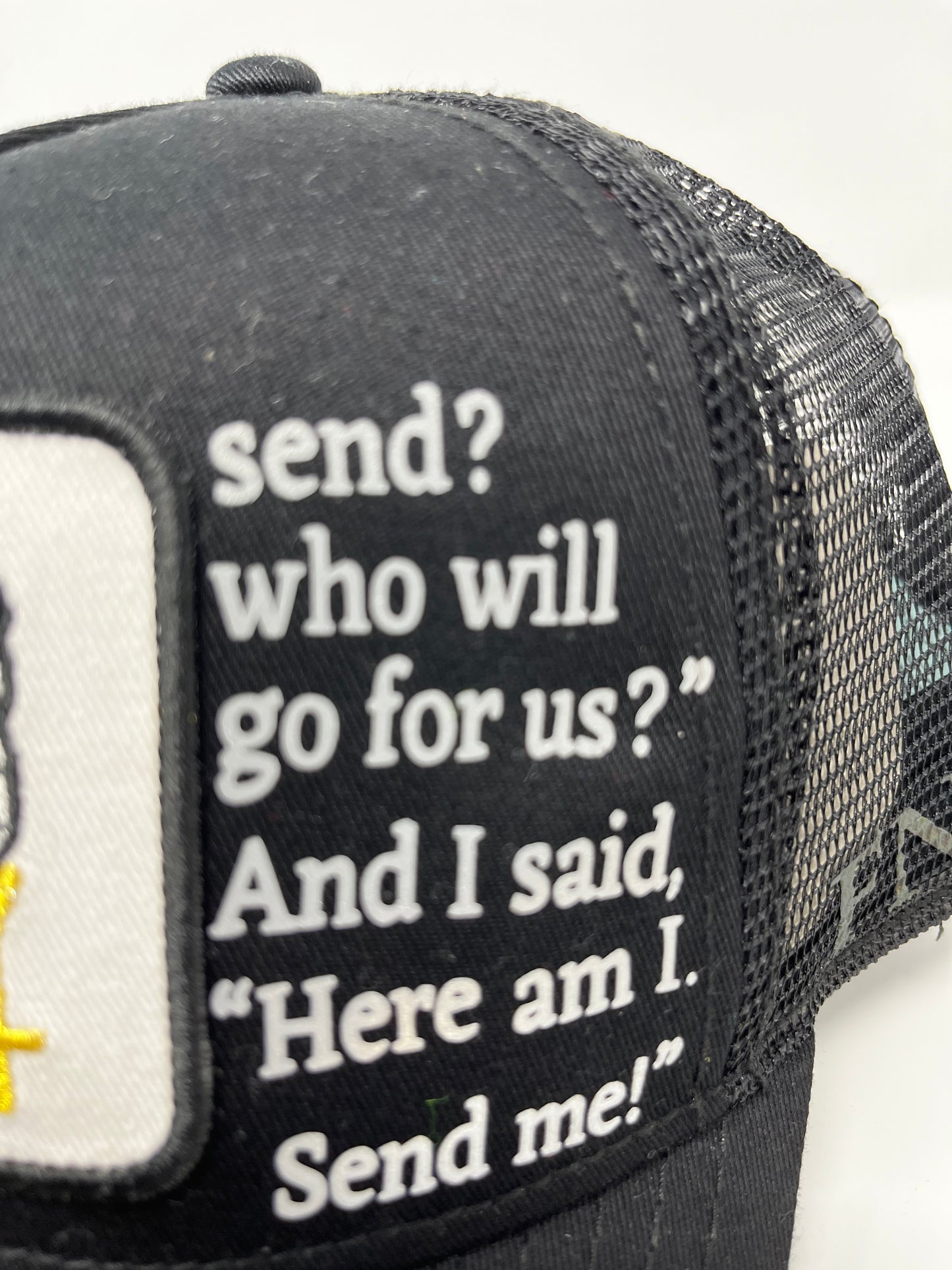 FN1 Verses trucker hat (Isaiah 6:8)