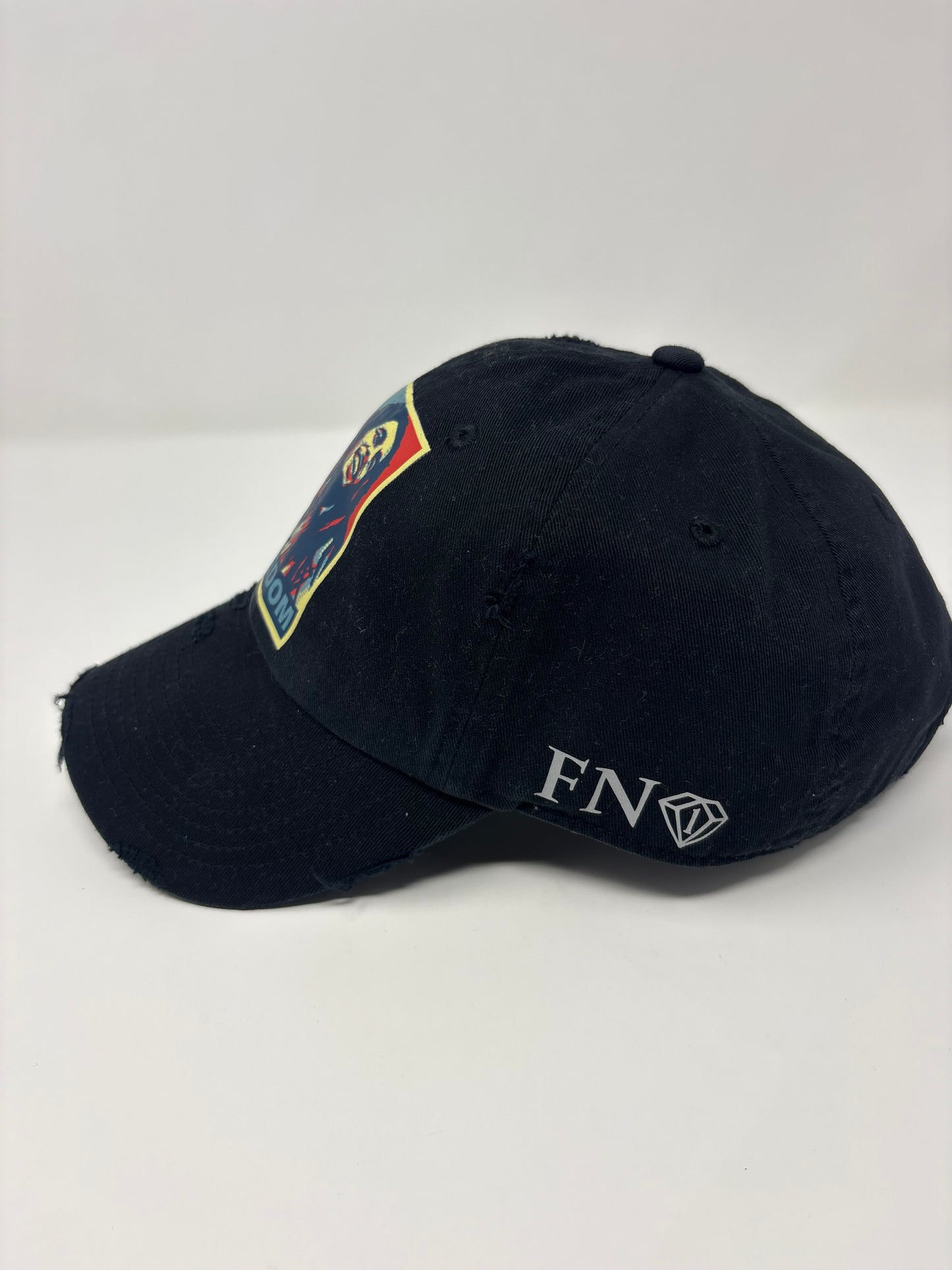“Free & Fearless” distressed dad hat (BLK)
