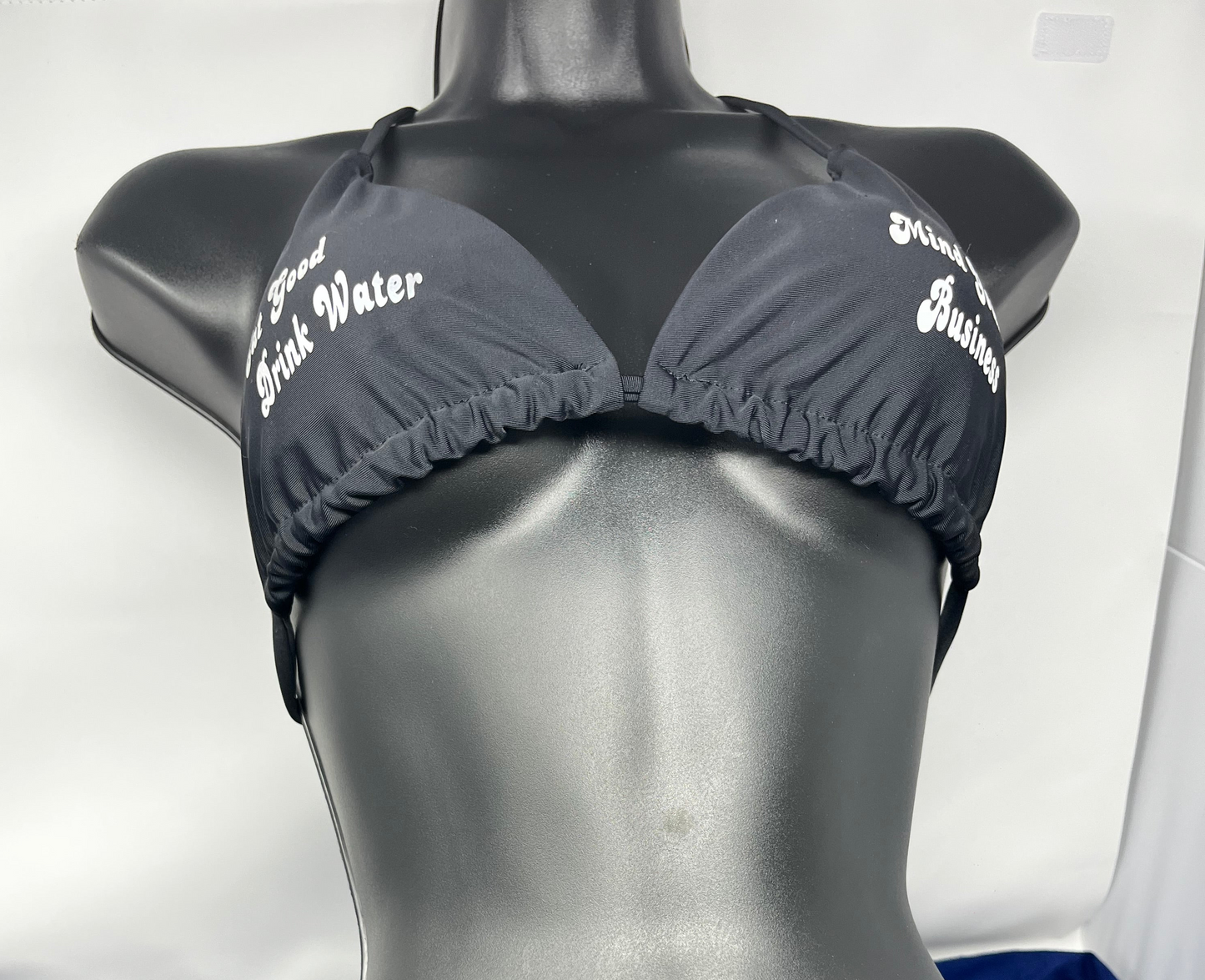 Eat good, drink water & M.Y.B top ( black )