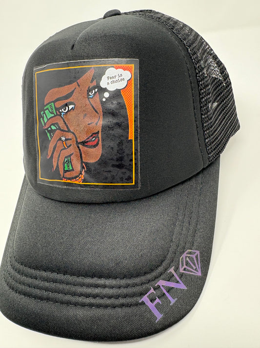 “Fear is a choice” trucker (blk)