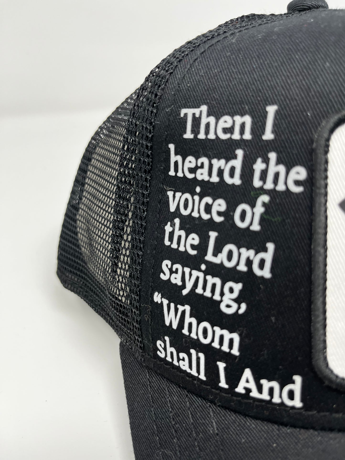 FN1 Verses trucker hat (Isaiah 6:8)