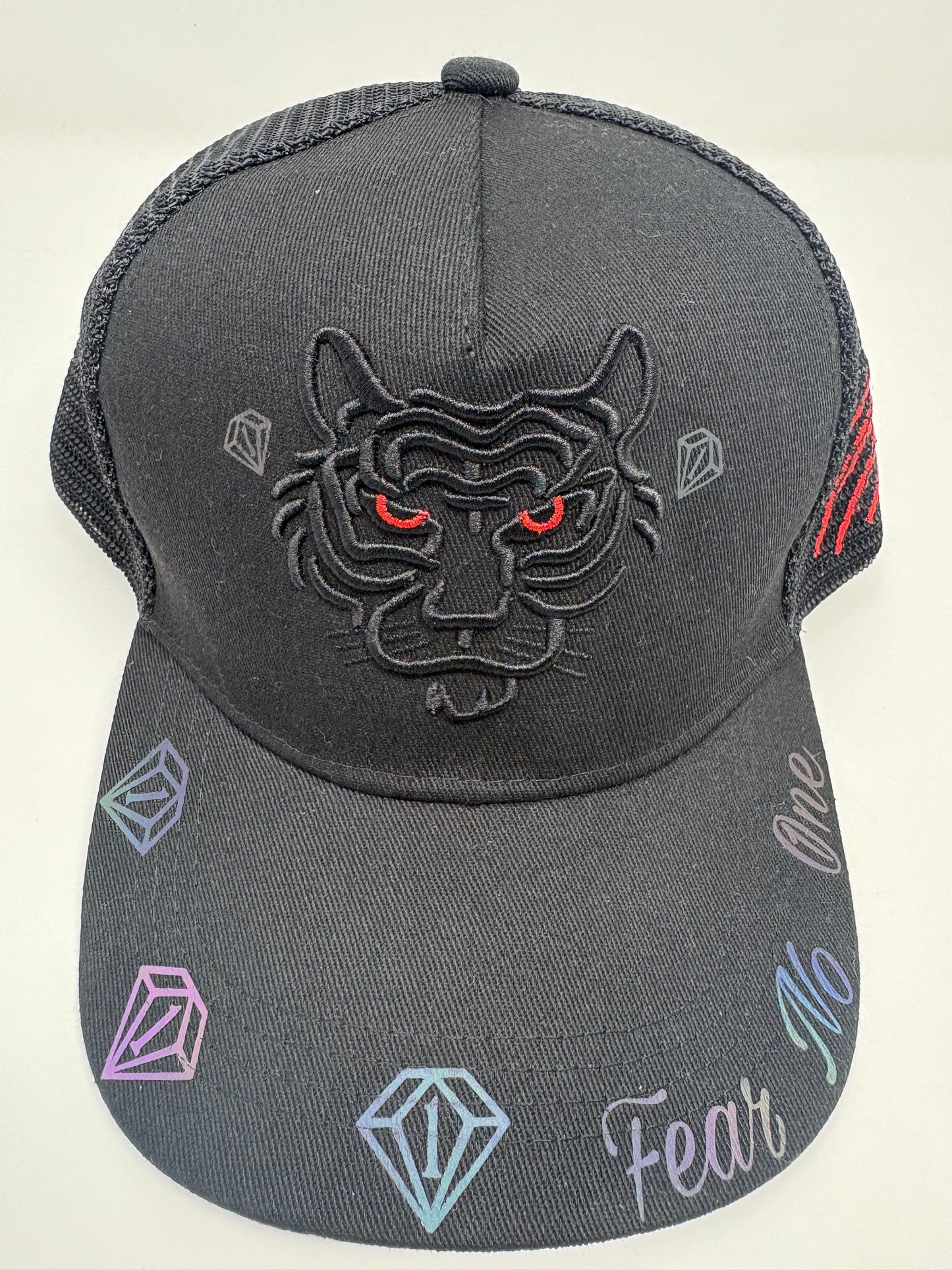 Fear No 1 “Red Eye Tiger” Mesh Trucker Hat