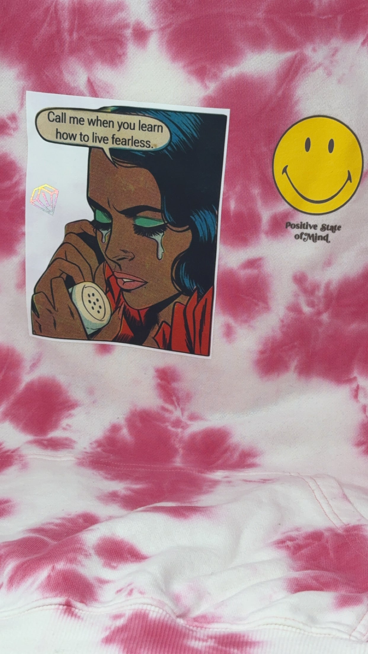 Positive State of Mind oversized Hoodie – (Call Me When) reverse Diamond Edition